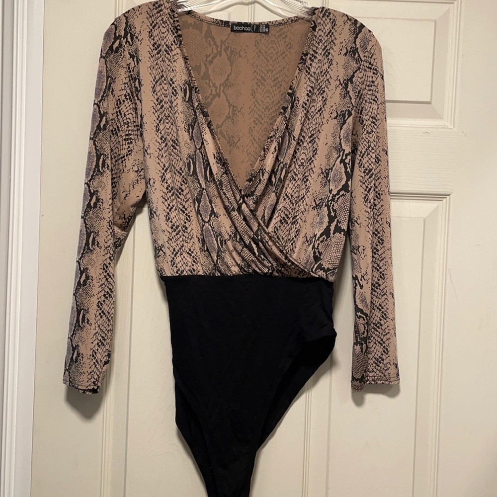 Snake print body suit
